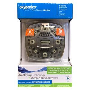 Oxygenics Square 6-Setting Fixed Shower Head (Assorted Colors)